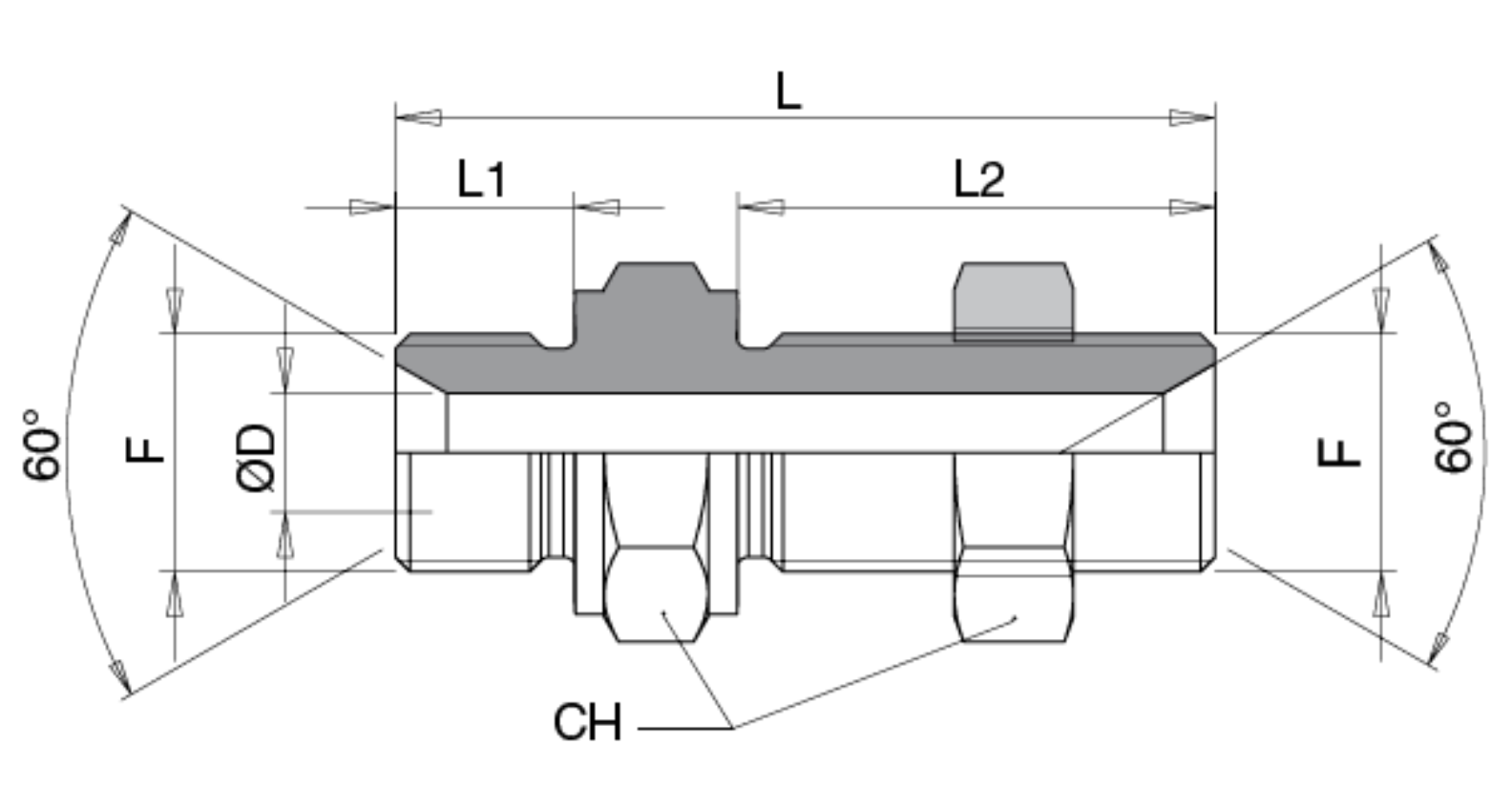 Schema Grafico ADATTATORE PASSAPARETE GAS AERTUBI S.r.l.