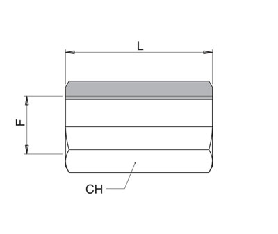 Schema Grafico COLONNETTA ESAGONALE FEMMINA GAS AERTUBI S.r.l.