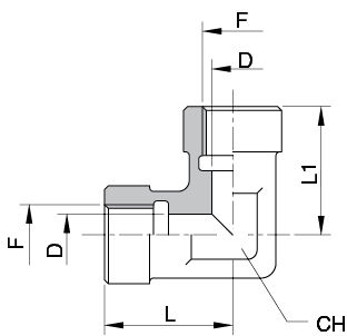 Schema Grafico UNIONE GOMITO 90° FEMMINA GAS AERTUBI S.r.l.