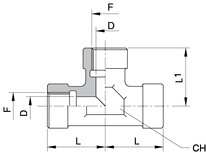 Schema Grafico “T” FEMMINA BSPP AERTUBI S.r.l.