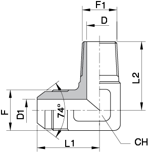 Schema Grafico GOMITO A 90° MASCHIO JIC 37° – MASCHIO NPT AERTUBI S.r.l.