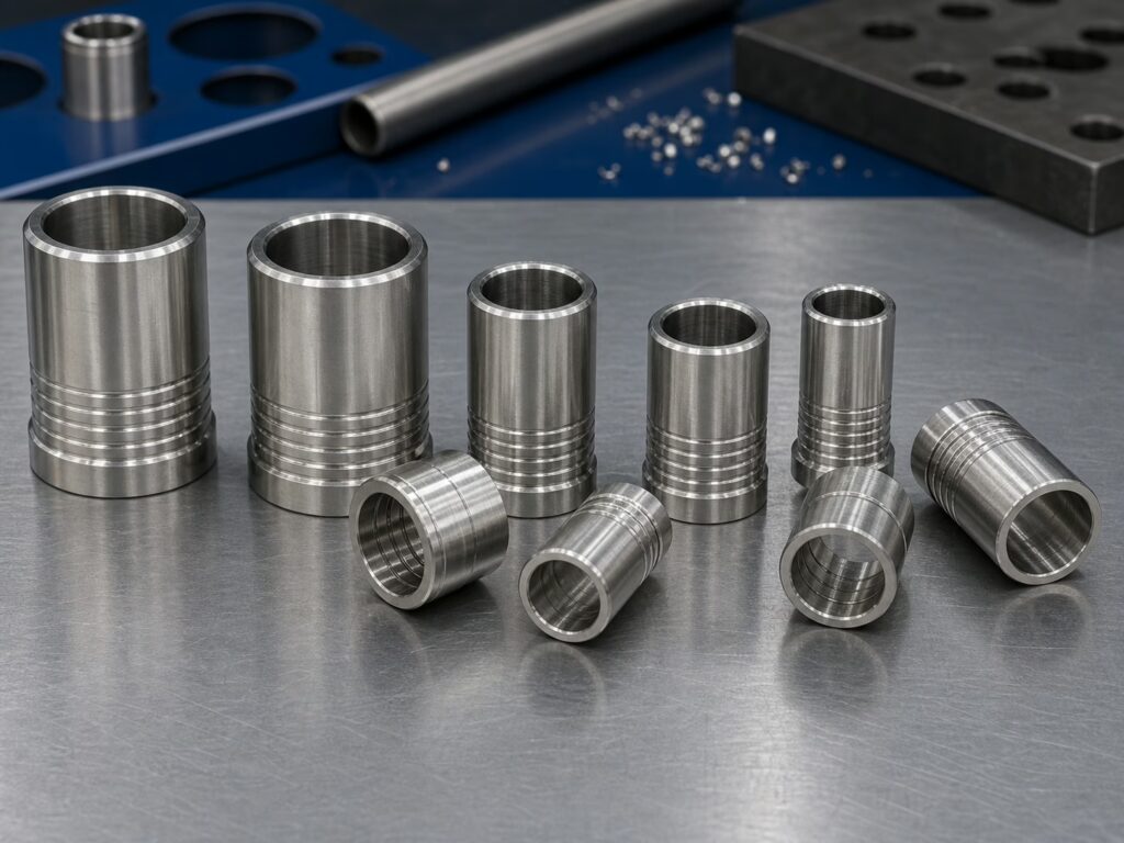 Boccole per tubi flessibili SAE 100R1A R2A R7 PTFE in AISI 316L crimpate