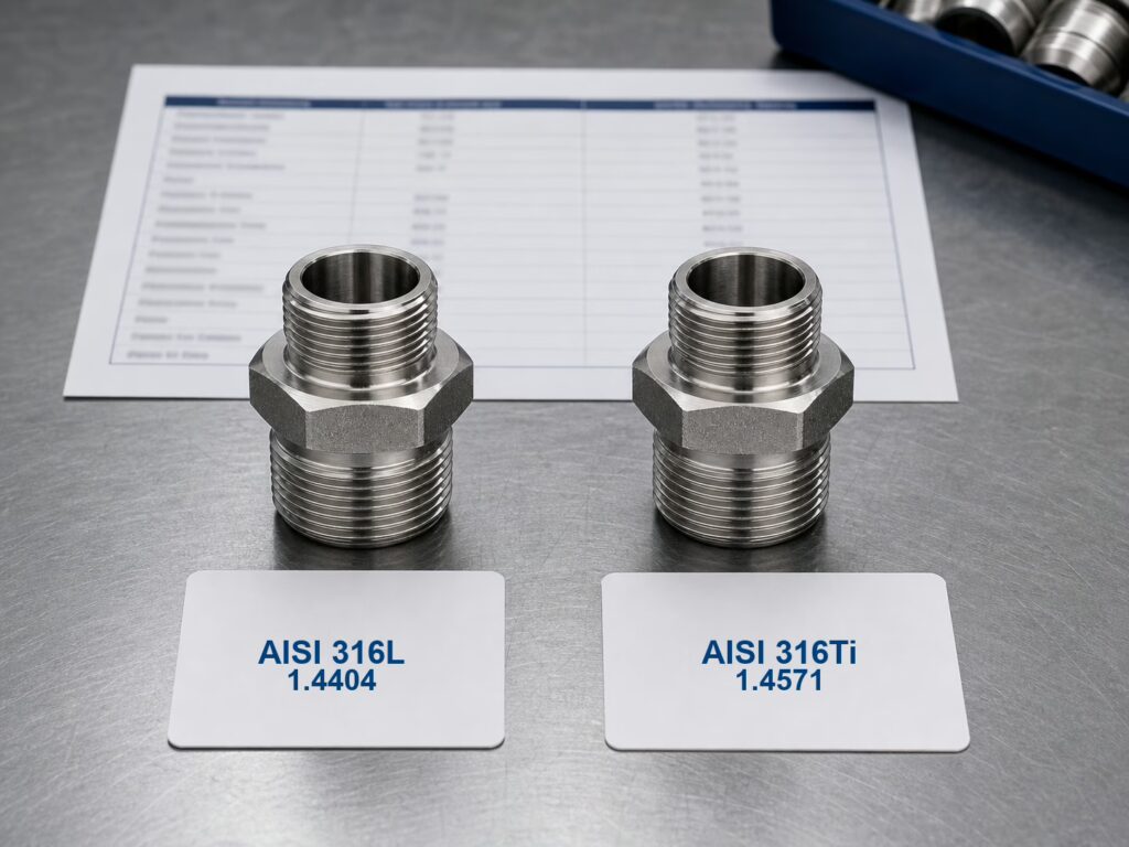Confronto 316Ti Vs 316L Tabella Aertubi